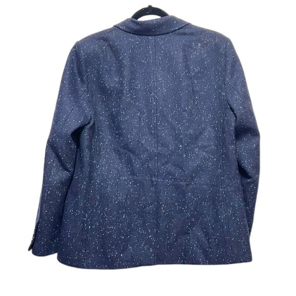 Banana Republic Speckled Navy Single Breasted HackingS Collared Jacket Blazer - Picture 8 of 8